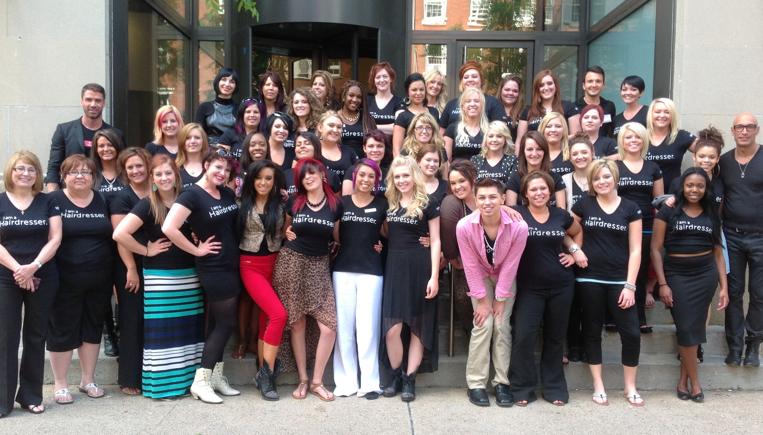 A large group of hairdressers in New York City