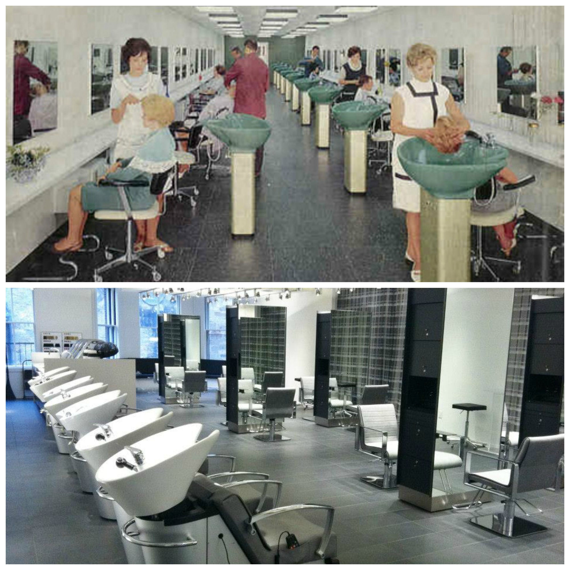 Salon collage then and now