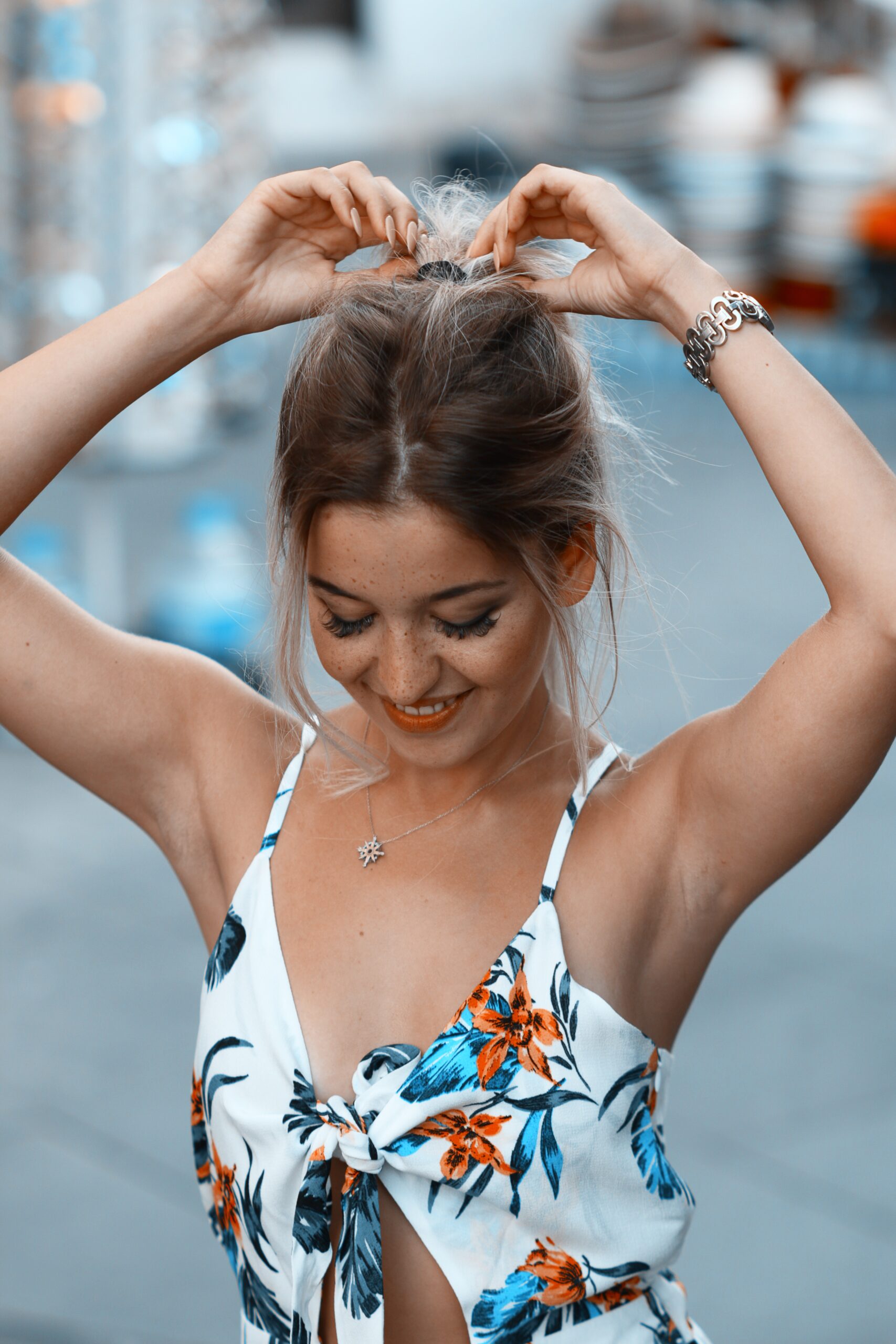 woman with beautiful summer updo