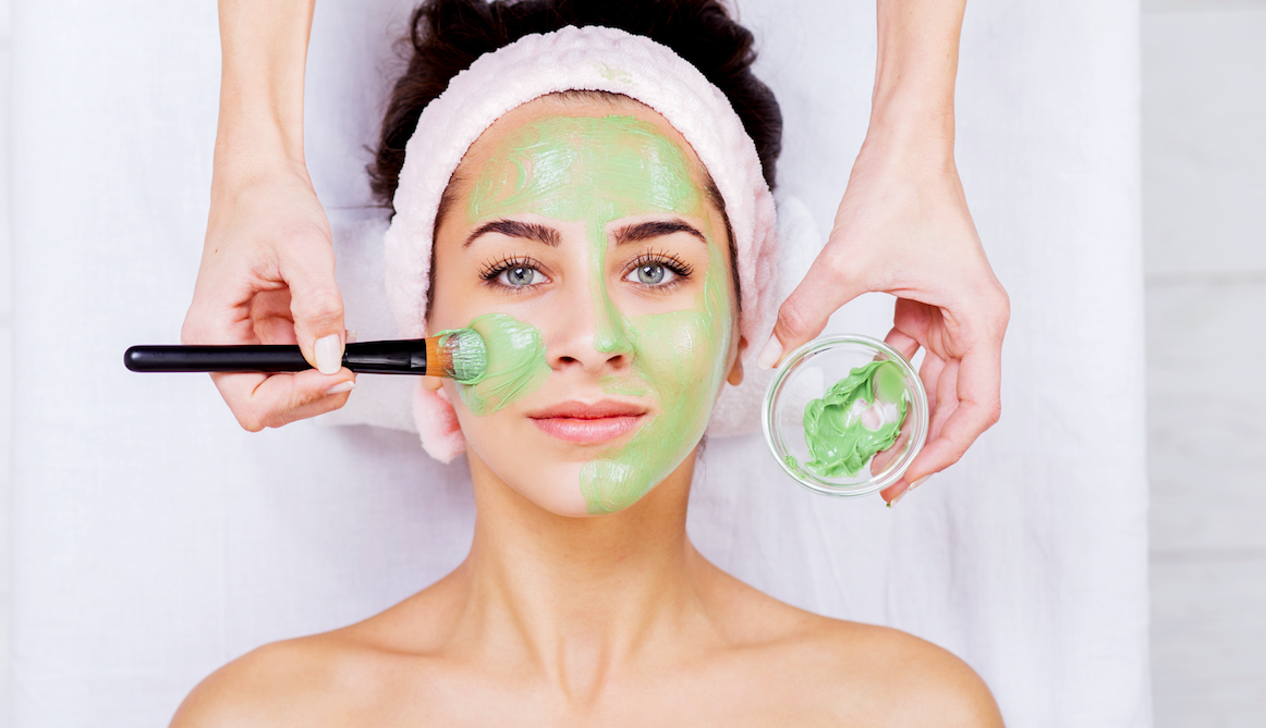 woman getting ice mask