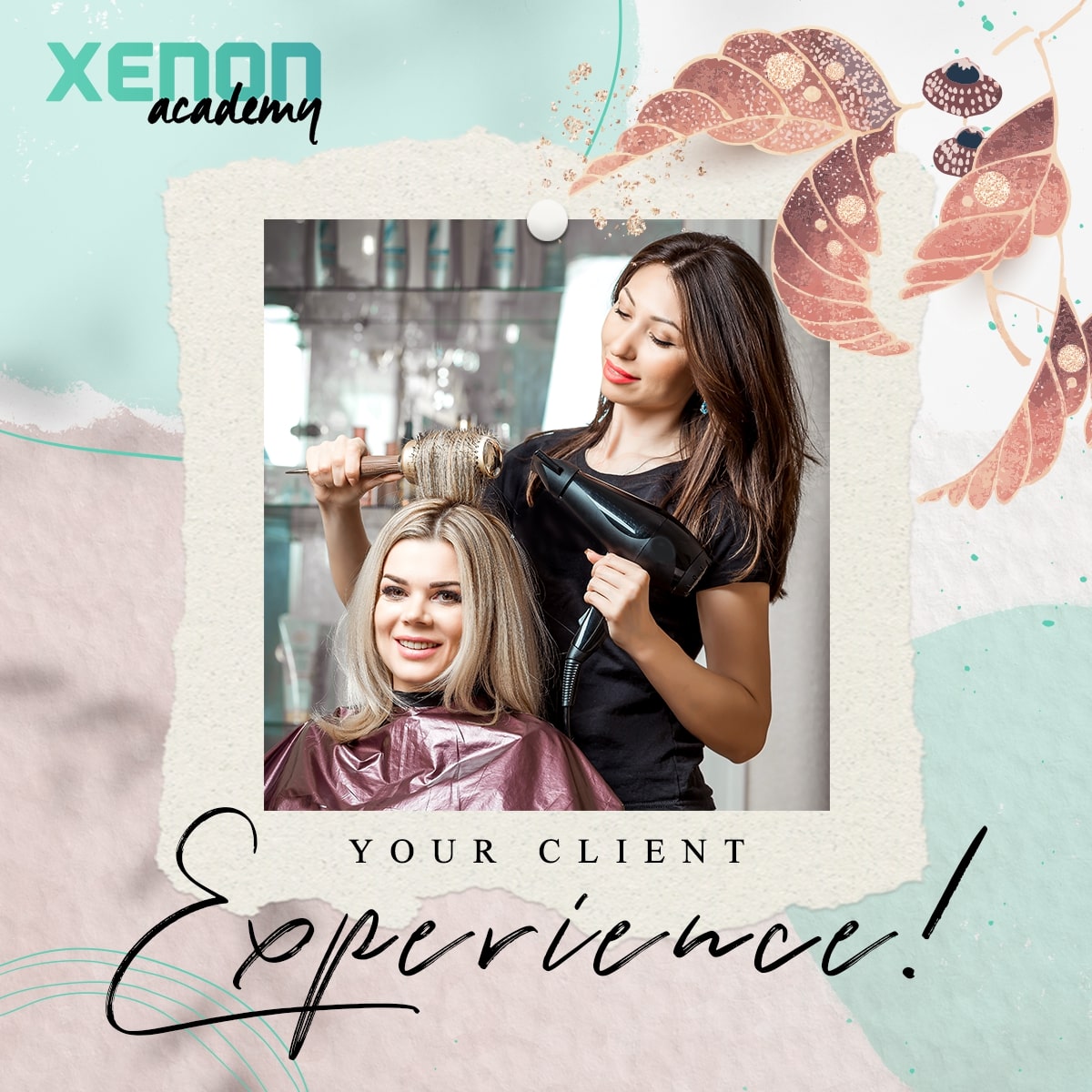 cosmetologist doing client's hair