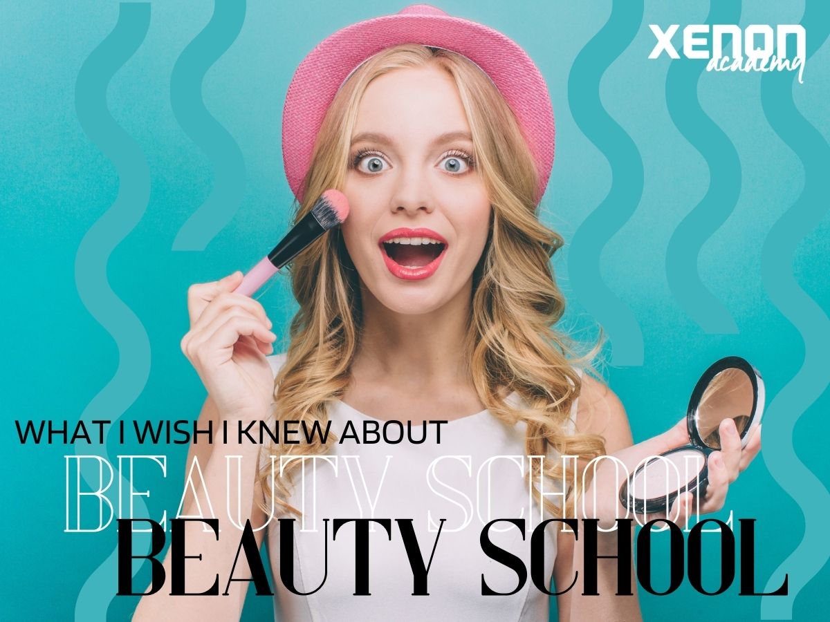 girl holding blush "what i wish i knew about beauty school"