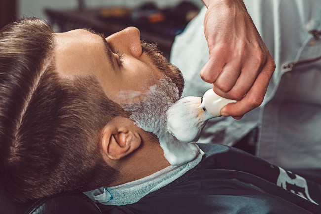 man getting a shave